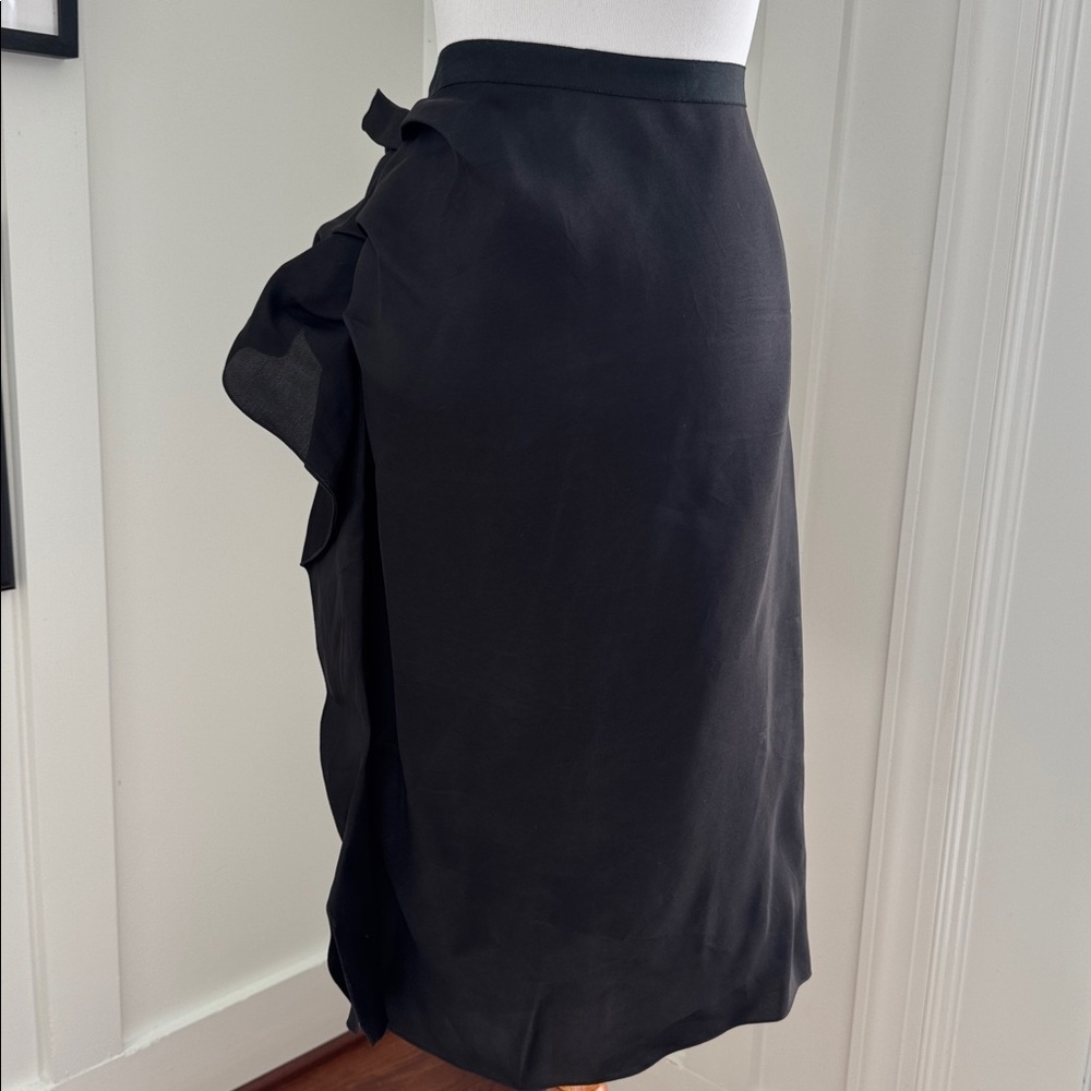 Lanvin 2007 Black Silk Skirt Size 40 - Picture 6 of 12